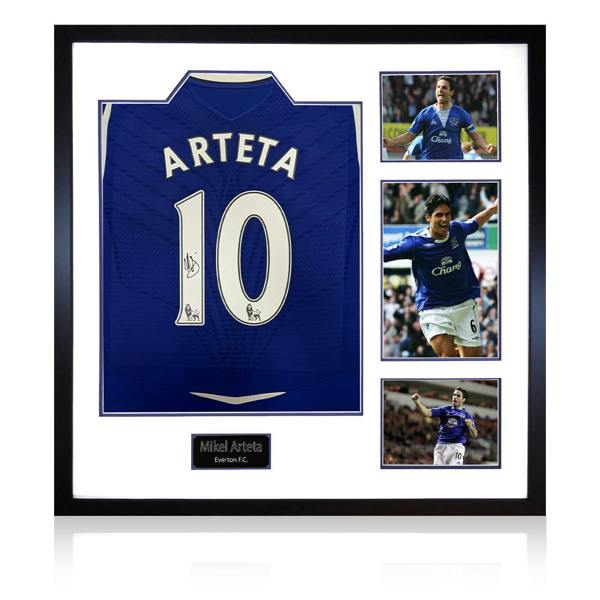 Mikel Arteta Signed Everton Shirt Elite Frame