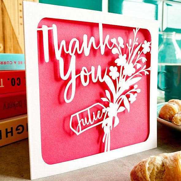 Personalised Thank You Flowers Card - lifestyle shot