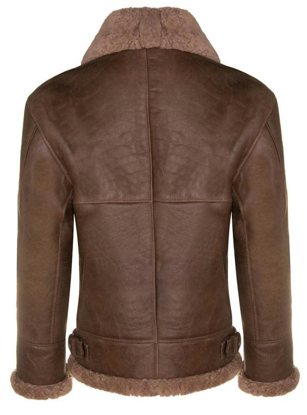 Infinity Leather Mens B3 WW2 Sheepskin Leather Flying Aviator Jacket-Houston