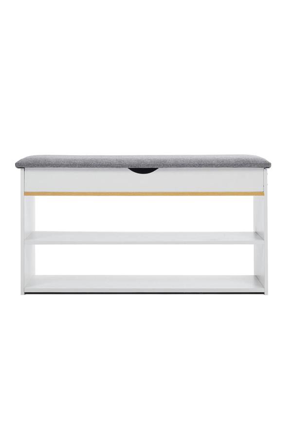 Living and Home 3-Tier Shoe Storage Bench with Padded Seat