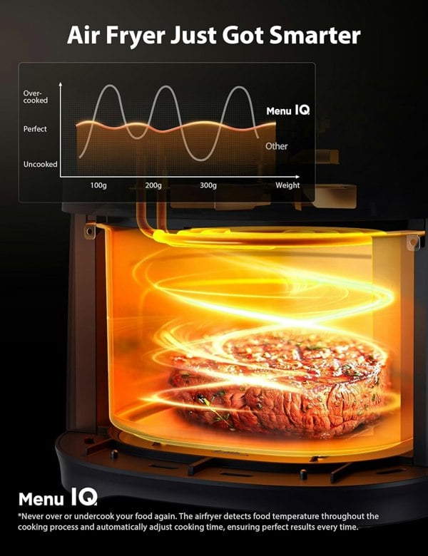 Toshiba 5.2L Air Fryer with Heat-Q Technology, 8 Preset Menus