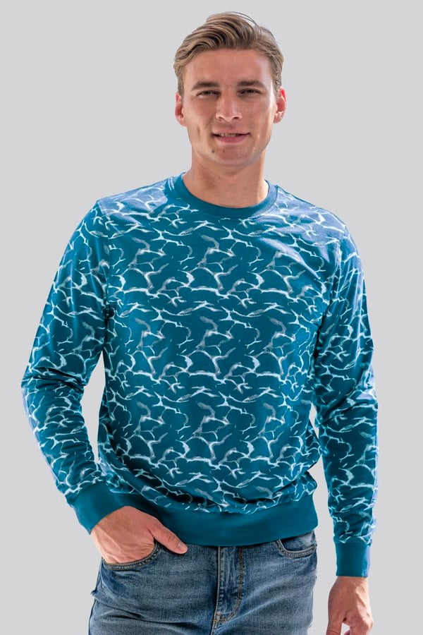 ENORSIA Men's Crack Print Sweatshirt