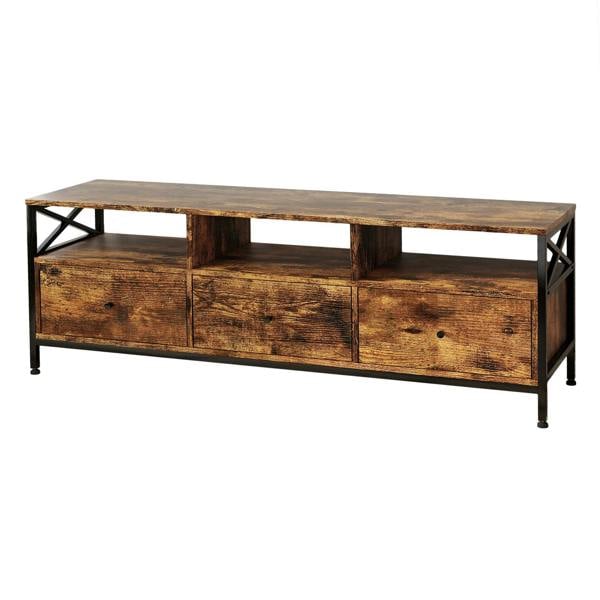 Levede TV Stand Cabinet Industrial TV Unit with 3 Drawers 3 Shelves for 65 Inch