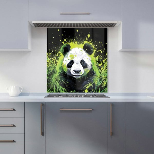 Warren Reed - Designer Green Splashart Panda Face Kitchen Splashback