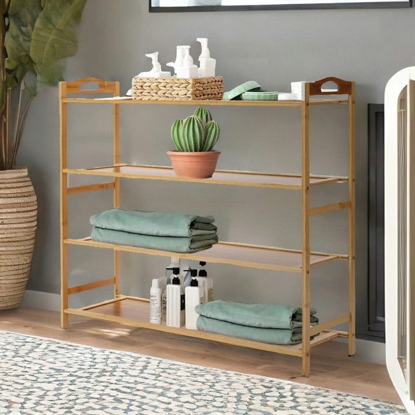 Rafaelo Mobilia 4 Tier Bamboo Shoe Rack