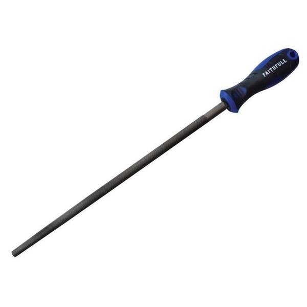 Faithfull Round Second Cut File, Handled - Multi Colour