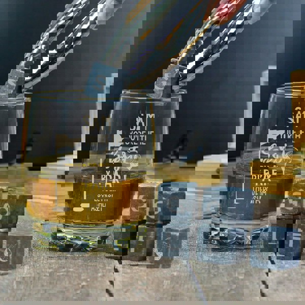 Personalised Memento Company Personalised Best By Par Glass & Whisky Stones