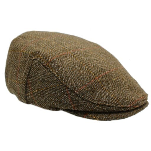 Heather Hats & Accessories Derby Tweed Flat Cap, Satin Lining, Outdoor Wear, Cedar Brown