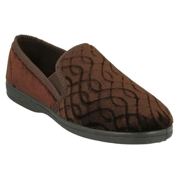 Mens Slippers Pattern Detailed Full Slipper Leo