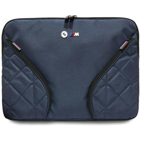 BMW M Series Nylon Pockets 16" Protective Laptop Sleeve with Metal Logo Navy Blue - BMCS15PNYPOV