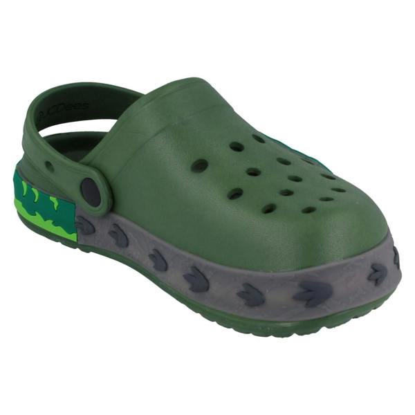 JC Dees Boys JCDees Clogs With Dinosaur Design And Lights N1166