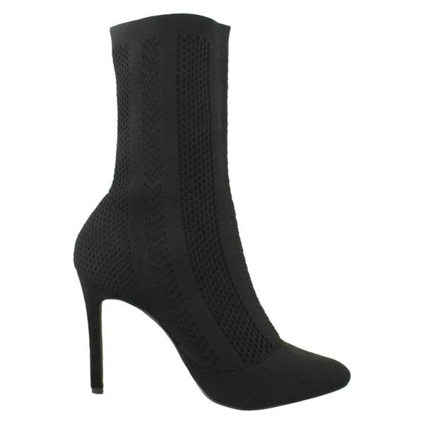 Anne Michelle Ladies Anne Michelle High Heel Knitted Calf Boots