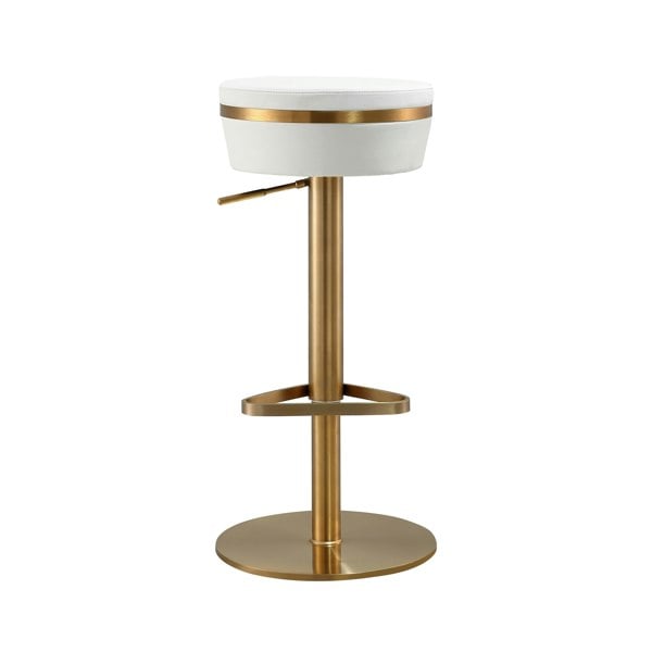 Furniture Edit Astro White and Gold Adjustable Stool