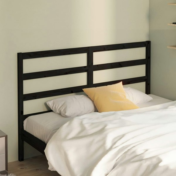 Berkfield Bed Headboard Black 166x4x100 cm Solid Wood Pine