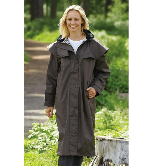 Knee length waterproof coat