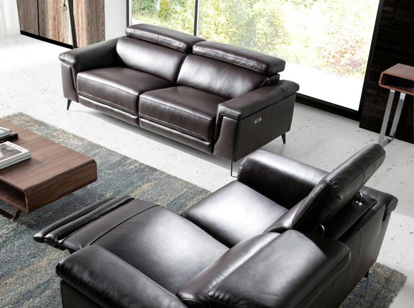 Angel Cerdá Relax sofa in chocolate brown leather 6050/6051