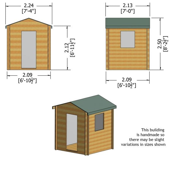 Shire Camelot 7x7 Log Cabin 19mm interlock Cladding - Best Shed