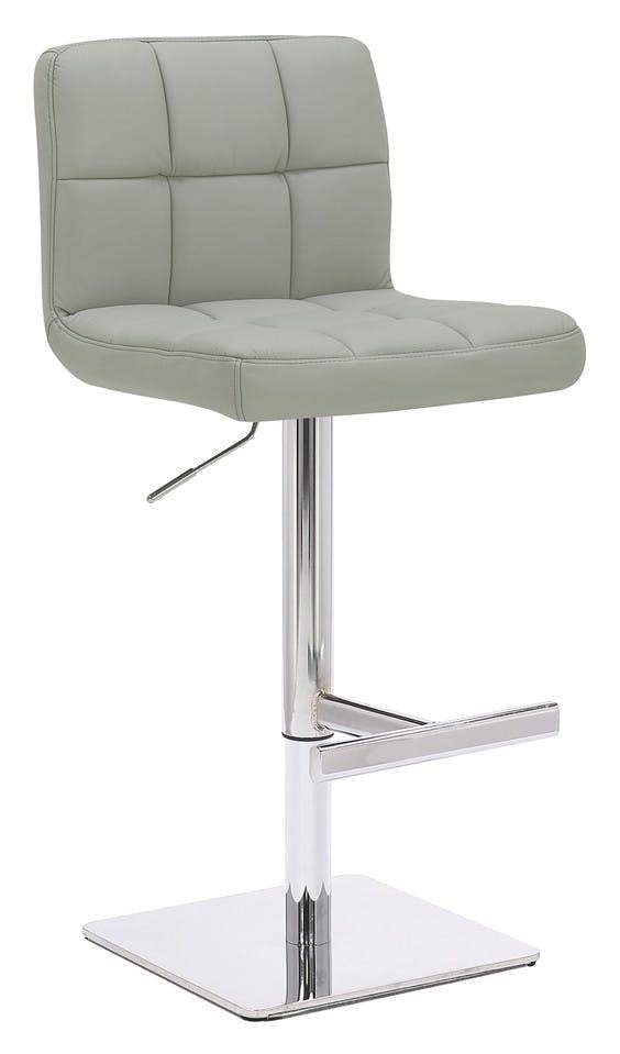 Lamboro Allegro Signature Real Leather Adjustable Swivel Bar Stool with Square Base & Chrome Frame