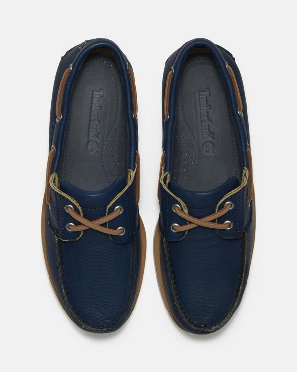 Timberland Mens Full Grain Leather Classic Boat Shoe - Dark Blue | CHO | Designer Mens Boat Shoes