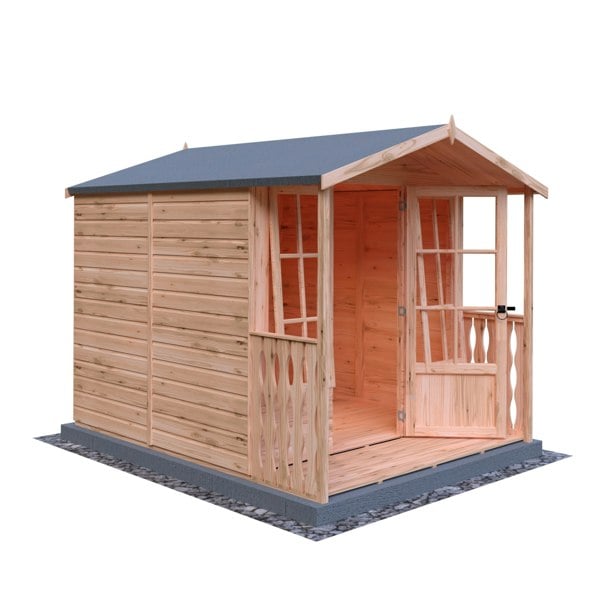 Shire Chatsworth & Verandah 7x7 12mm interlock Clad wooden Summerhouse - Best Shed