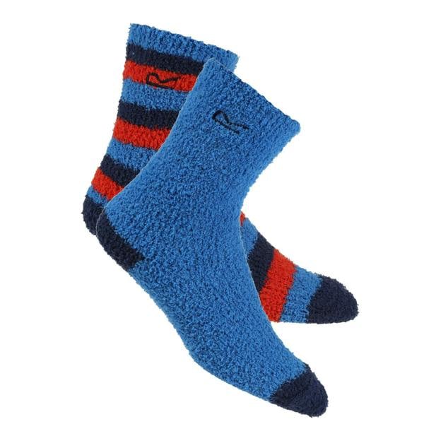 Regatta Childrens/Kids Cosy Boot Socks Set (Pack of 2) - Blue/Navy/Red - 