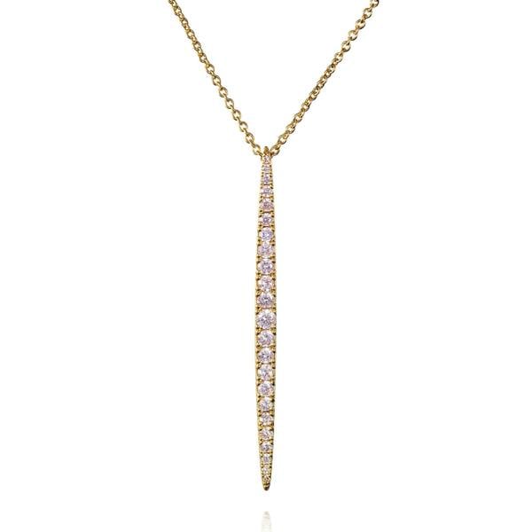 namana Gold Plated Long Bar Pendant Necklace for Women