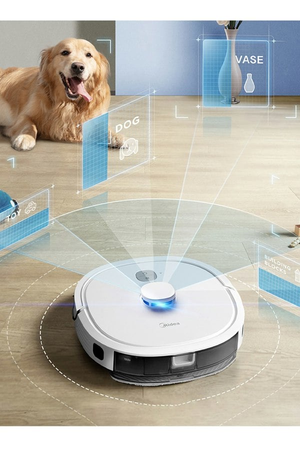 Midea M6 Robot Vacuum Cleaner and Mop, Carpet Cleaner, LiDAR Multi-Level Mapping, 2-in-1, Powerful Suction, Anti-Collision Sensors