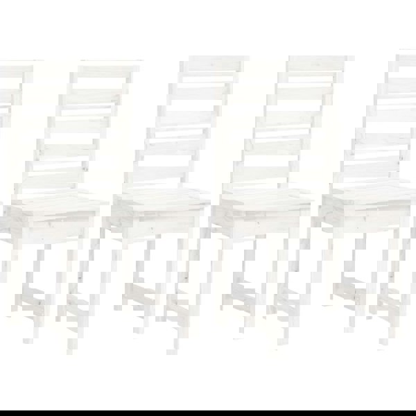 Berkfield 4 Piece Garden Dining Set White Solid Wood Pine