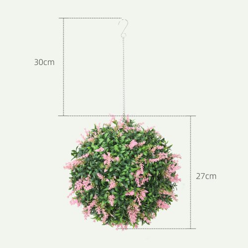 Wyld Haus Rari Set Of 2 UV Resistant Artificial Topiary Ball Plants In Pink