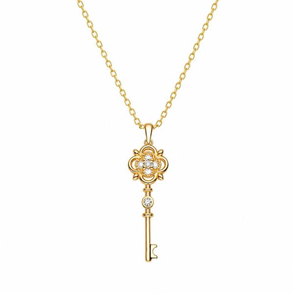 Spero London Sterling Silver Ancient Key Necklace