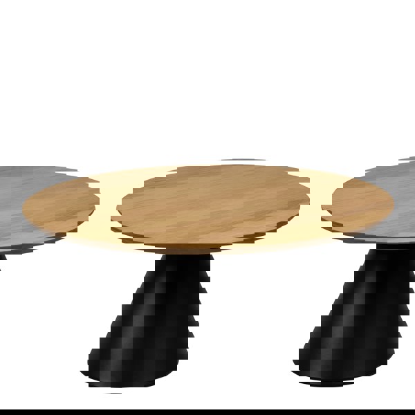 Furniture To Go Soli Round Coffee Table in Oak/Black 85x40cm