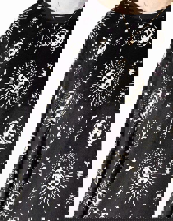 Disney Womens Black The Nightmare Before Christmas Long Sleeve Long Leg Pyjama Set