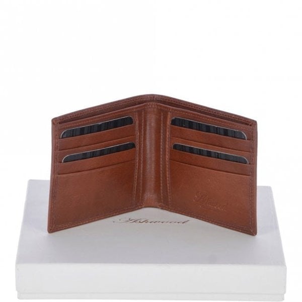 Men's Vegetable Tanned Leather Classic 8 Card Billfold  Wallet 1211-VT
