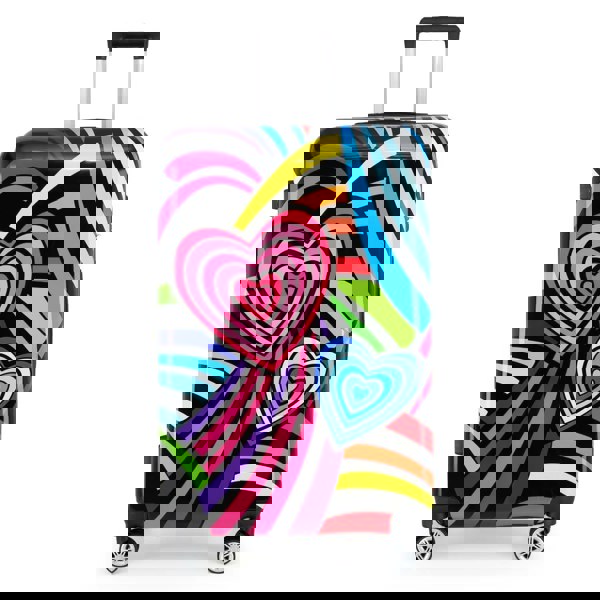 Infinity Luggage Hard Shell Suitcase Flower Heart Printed Luggage Travel Bag