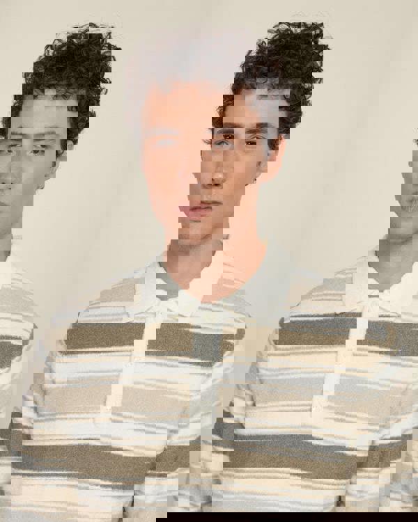 Larsson & Co Osterby - Stripe Knitted Long Sleeve Polo Shirt