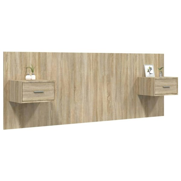 Berkfield Bed Headboard with Cabinets Sonoma Oak Engineered Wood