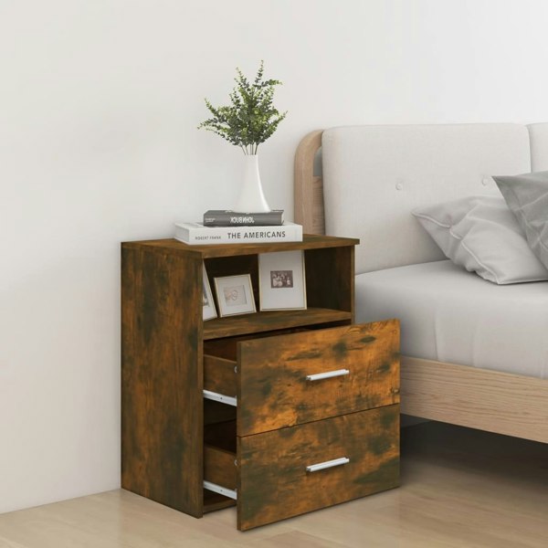 Berkfield Bed Cabinets 2 pcs Smoked Oak 50x32x60 cm