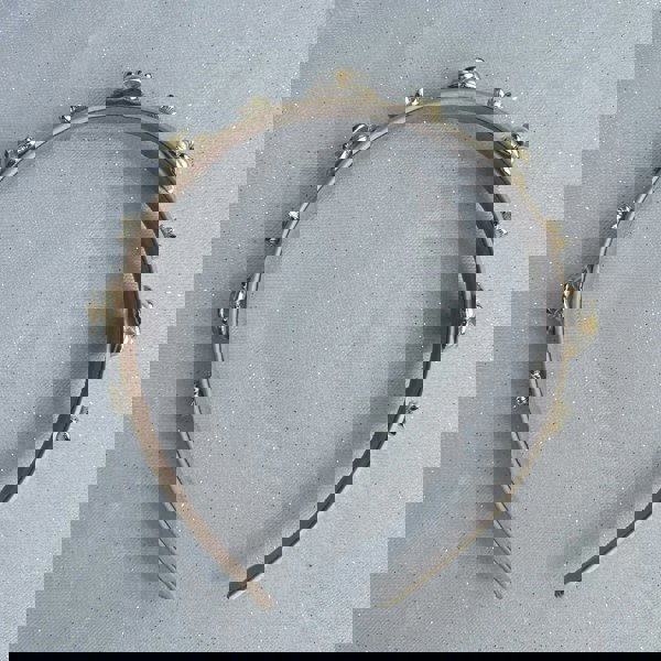 Beige Pearl Flower Thin Headband, Beige Pearl Slim Headband, Pearl Flower Headband, Slim Beige Headband, Beige Flower Headband, Flower Slim Headband, Pearl Slim Headband 