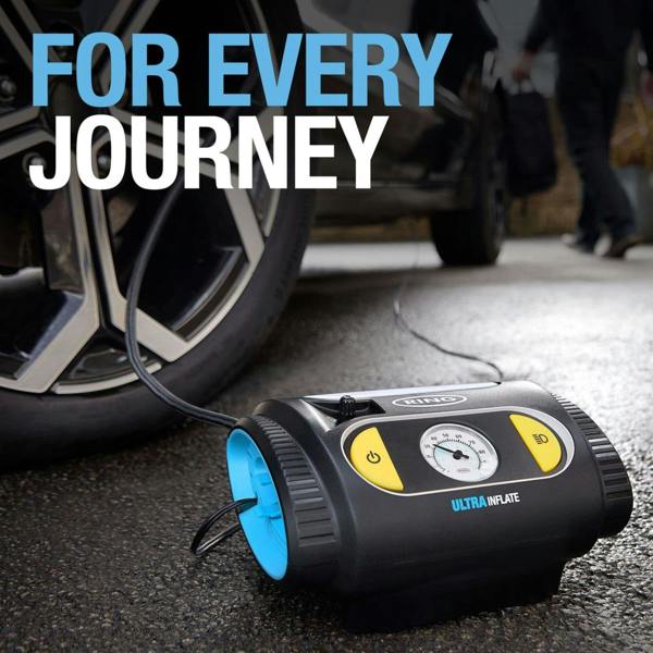 Ring Automotive Ring Ultra Inflate 10 Tyre Inflator 12V Car Air Compressor Analogue Gauge + Kit