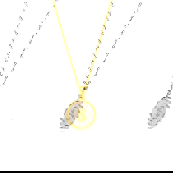 Say It With Initial Pearl Token Necklace - Gold Plated