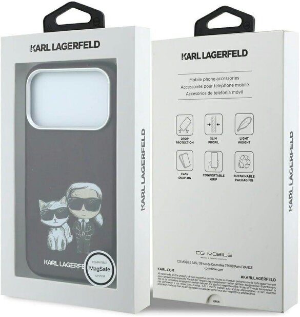 Karl Lagerfeld Smooth PU Leather Case with Sketch Print and MagSafe for iPhone 17/18 Pro 6.3" Burgundy - KLHMP18L6PWKCIDR