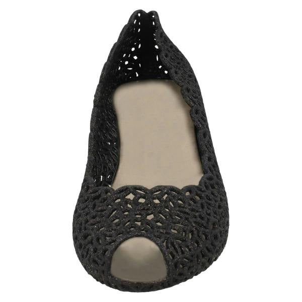 Savannah Ladies Savannah Slip On Open Toe Ballerina Style Wedge Shoes