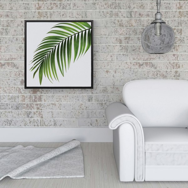 Warren Reed Single Palm Leaf Framed Canvas