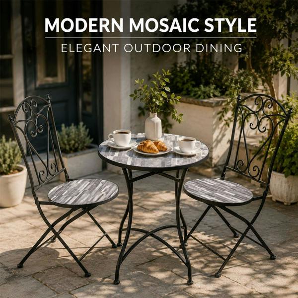 60cm Cascade Mosaic Bistro Set image 6