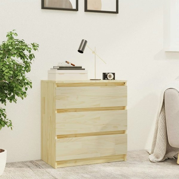 Berkfield Bedside Cabinet 60x36x64 cm Solid Pinewood