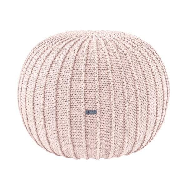 Knitted pouffe, Medium | PALE PINK - Zuri House
