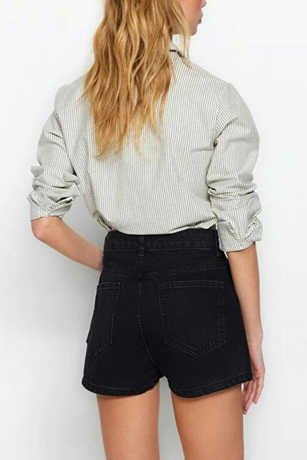 WOVCOR High Waist Mini Denim Shorts