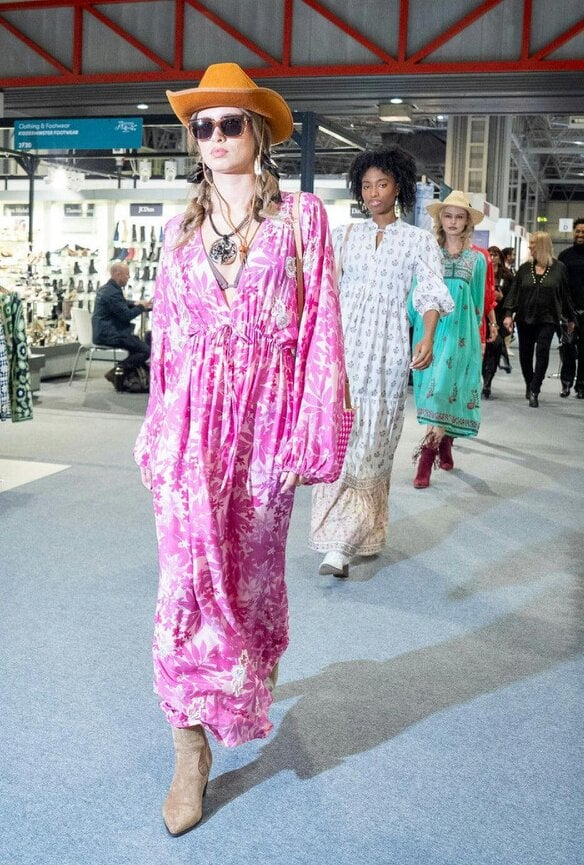 Tropical print embellished Viscose Kaftan