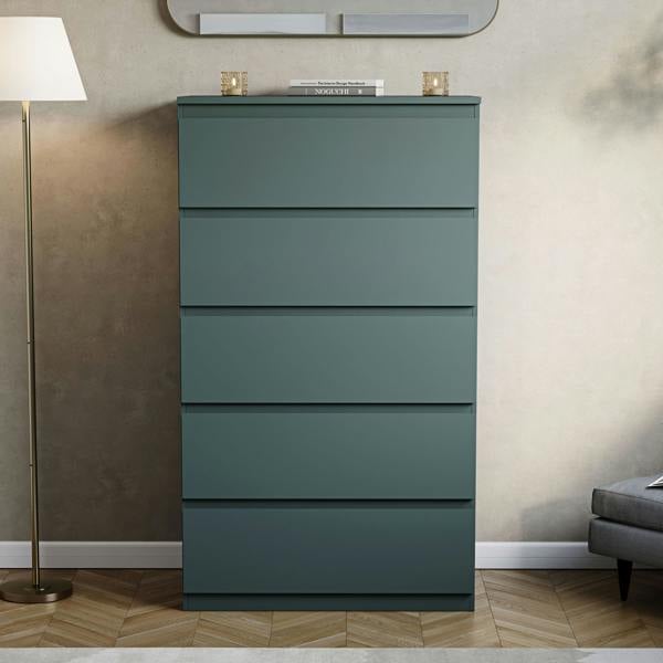 Vida Designs Denver 5 Drawer Chest, Black