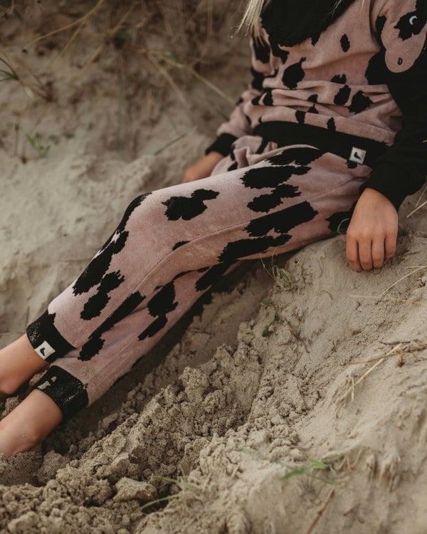 Pink Pony Print Velour Joggers - image 3